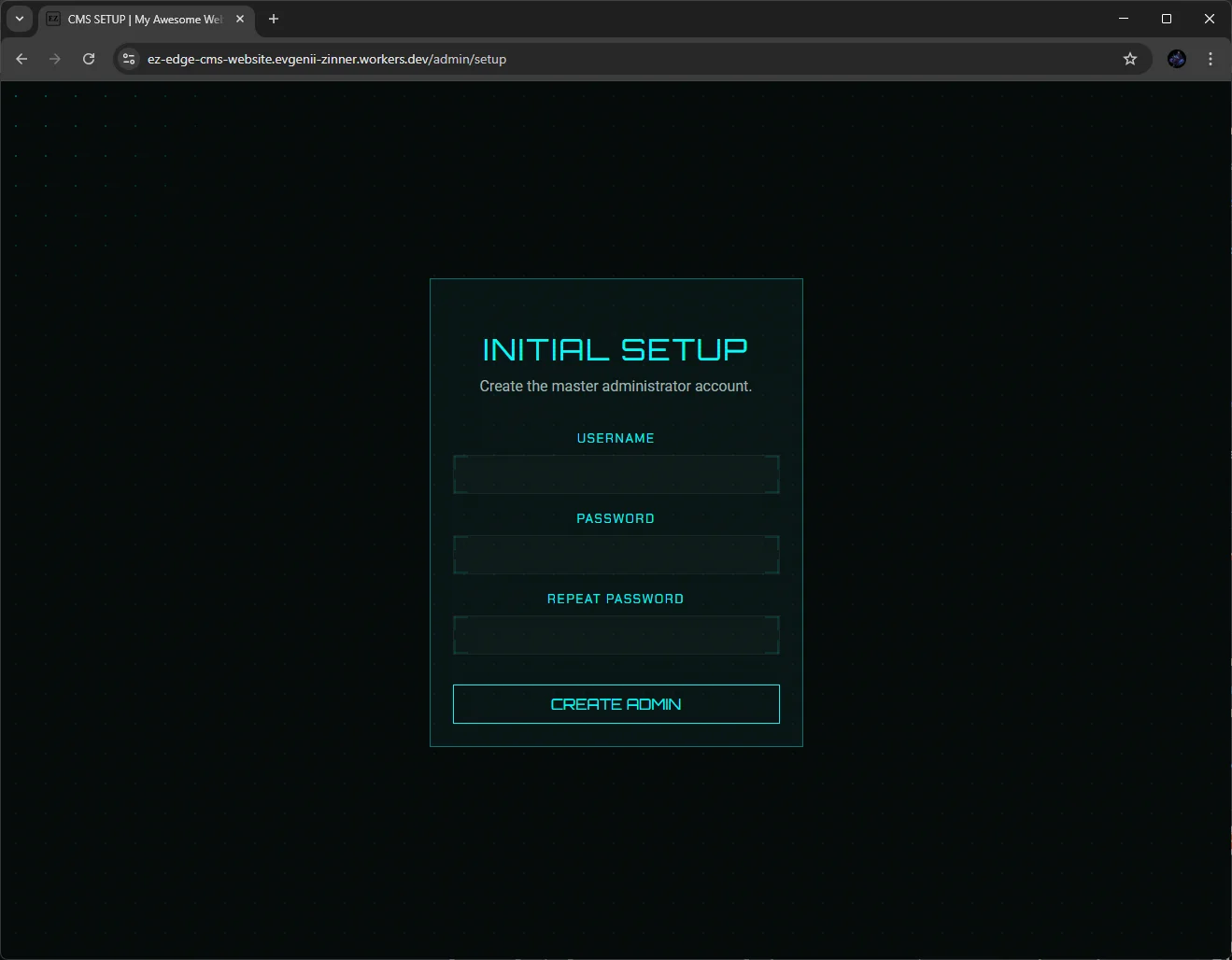 Create Pdmin page
